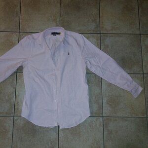 Ralph Lauren white dress shirt with pink lines